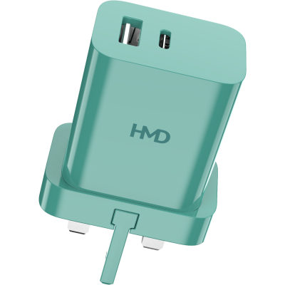 HMD Dual Port Wall Charger 30W 8P00000298 frontAndBack